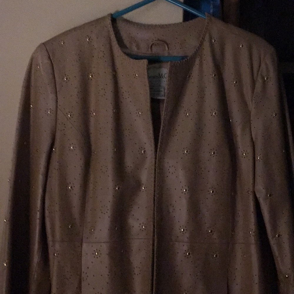 Pamela McCoy leather coat